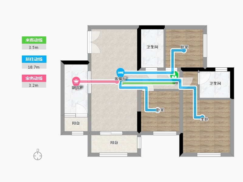 四川省-南充市-科华北辰天璞-90.00-户型库-动静线