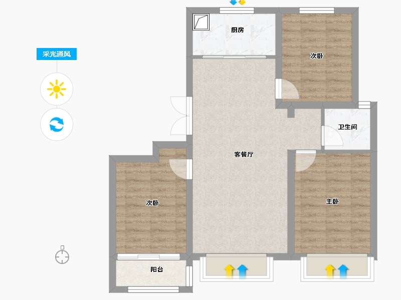 河北省-衡水市-中超名著-88.80-户型库-采光通风