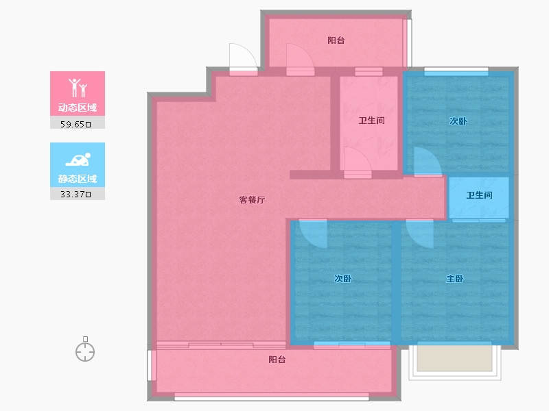 河北省-邯郸市-魏都花园-83.20-户型库-动静分区