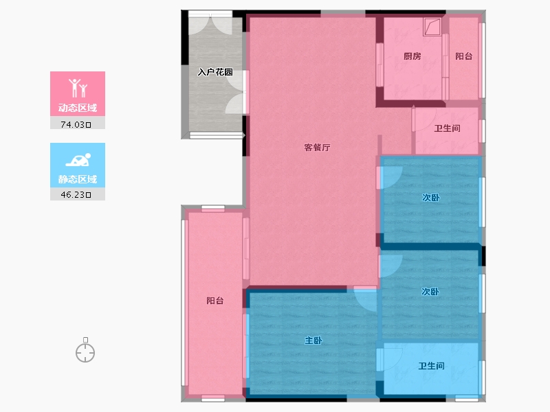 四川省-宜宾市-中铁卓越城-106.92-户型库-动静分区