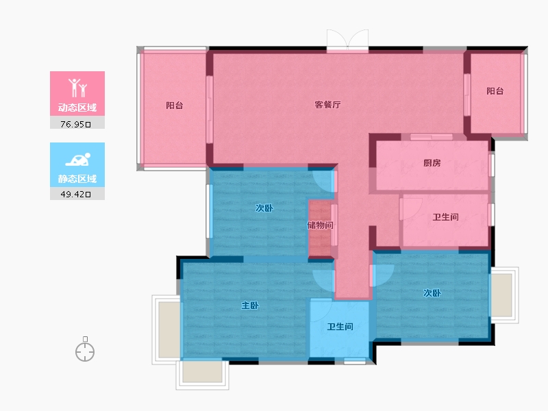 江苏省-镇江市-南山华庭-112.21-户型库-动静分区