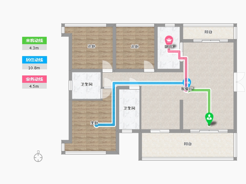 四川省-攀枝花市-仁和甲第-110.40-户型库-动静线