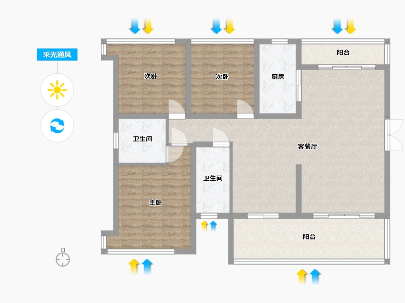 四川省-攀枝花市-仁和甲第-110.40-户型库-采光通风