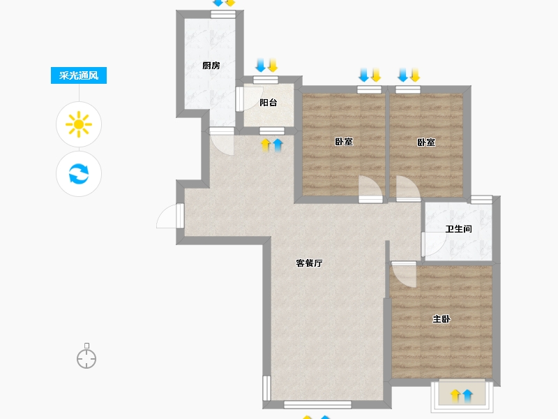 辽宁省-沈阳市-恒大御峰-93.60-户型库-采光通风