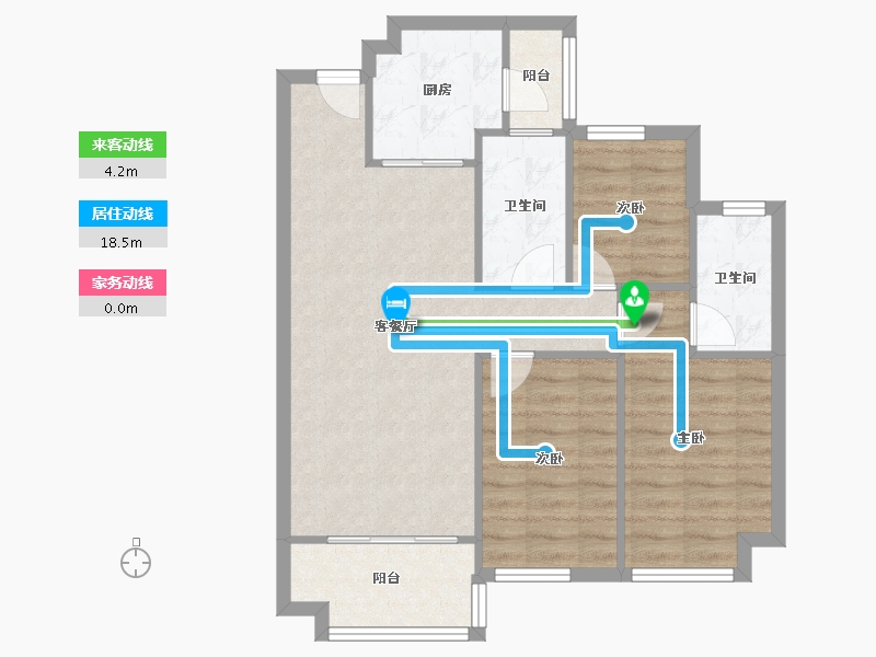 广东省-中山市-越秀可逸豪苑-四期-77.60-户型库-动静线