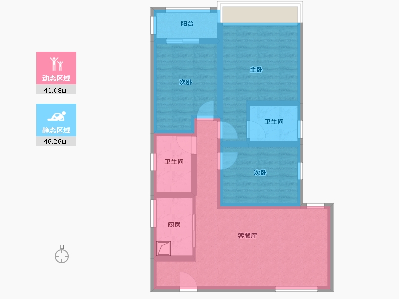 河南省-郑州市-升龙城1号院-85.00-户型库-动静分区