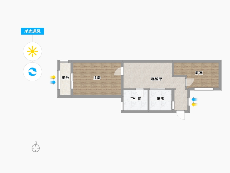 北京-北京市-华严北里-52.80-户型库-采光通风
