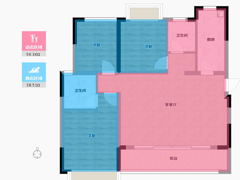 四川省-成都市-保利云上-92.80-户型库-动静分区