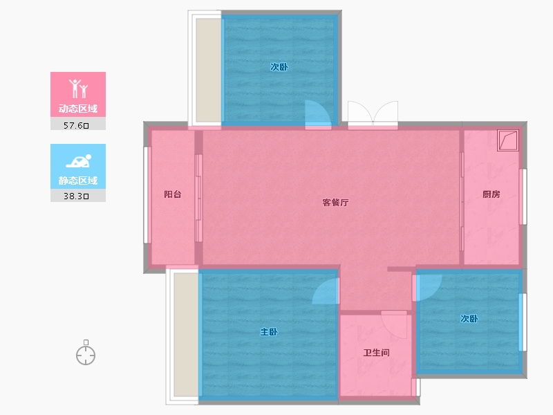 河北省-衡水市-中通御府-86.40-户型库-动静分区