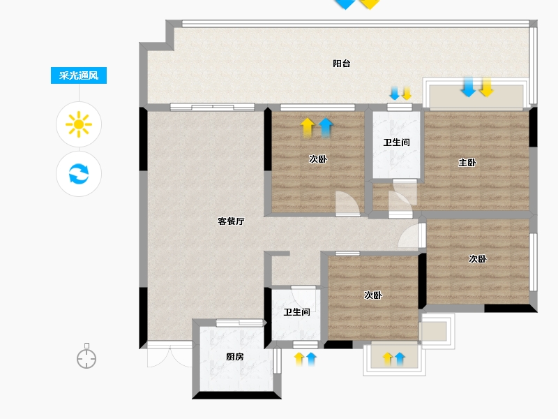 贵州省-遵义市-安得华府-98.78-户型库-采光通风