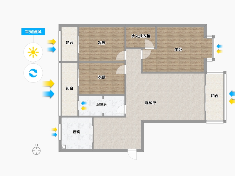 河南省-郑州市-庆都首府南区-131.00-户型库-采光通风