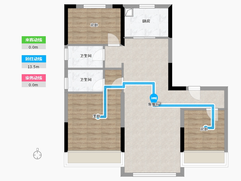 青海省-西宁市-碧桂园珑悦兰庭-91.00-户型库-动静线