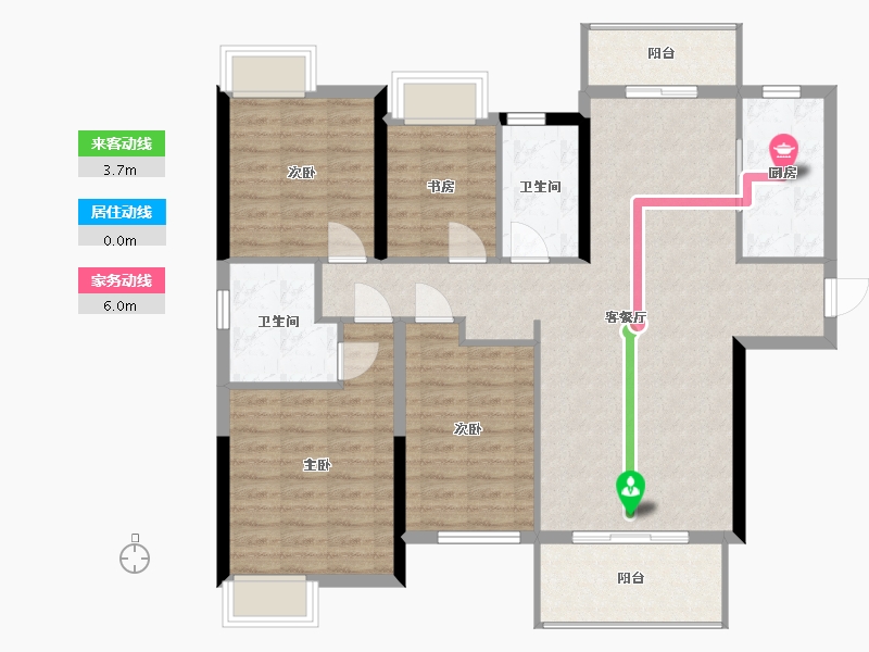 湖南省-长沙市-富力芙蓉新天地-135.00-户型库-动静线