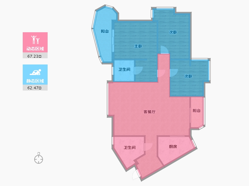 广东省-广州市-南沙滨海花园-110.00-户型库-动静分区