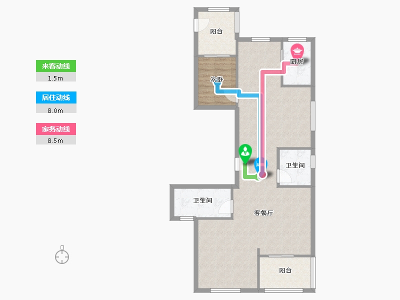 浙江省-嘉兴市-桐城雅苑-93.51-户型库-动静线