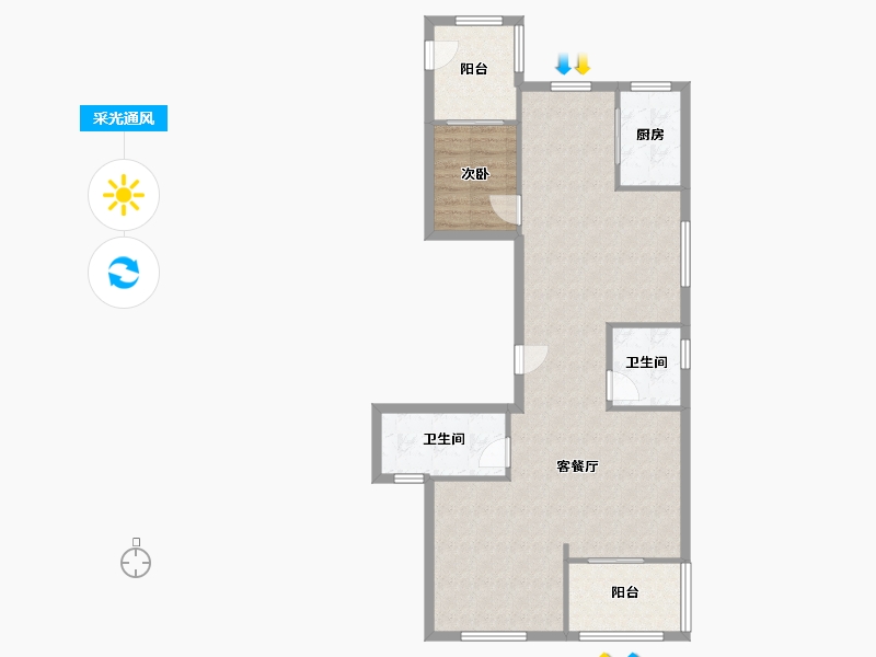 浙江省-嘉兴市-桐城雅苑-93.51-户型库-采光通风