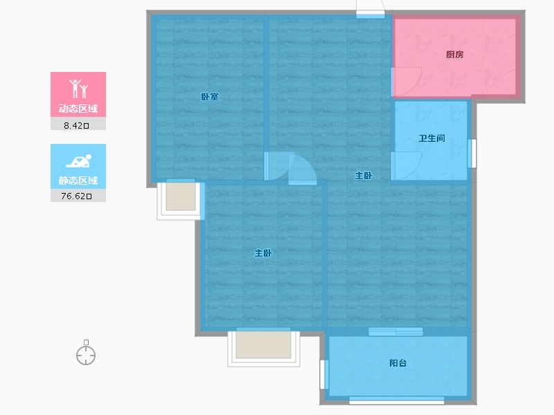 湖北省-宜昌市-悦山新居-77.60-户型库-动静分区