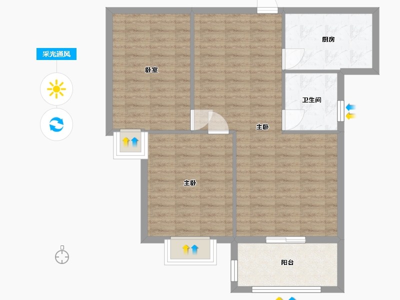 湖北省-宜昌市-悦山新居-77.60-户型库-采光通风