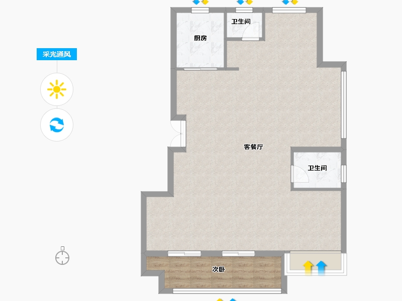 浙江省-丽水市-美林悦府-87.70-户型库-采光通风