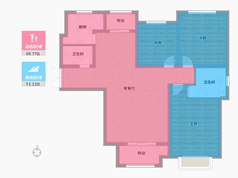 河北省-邯郸市-中岳虹桥嘉园-105.60-户型库-动静分区