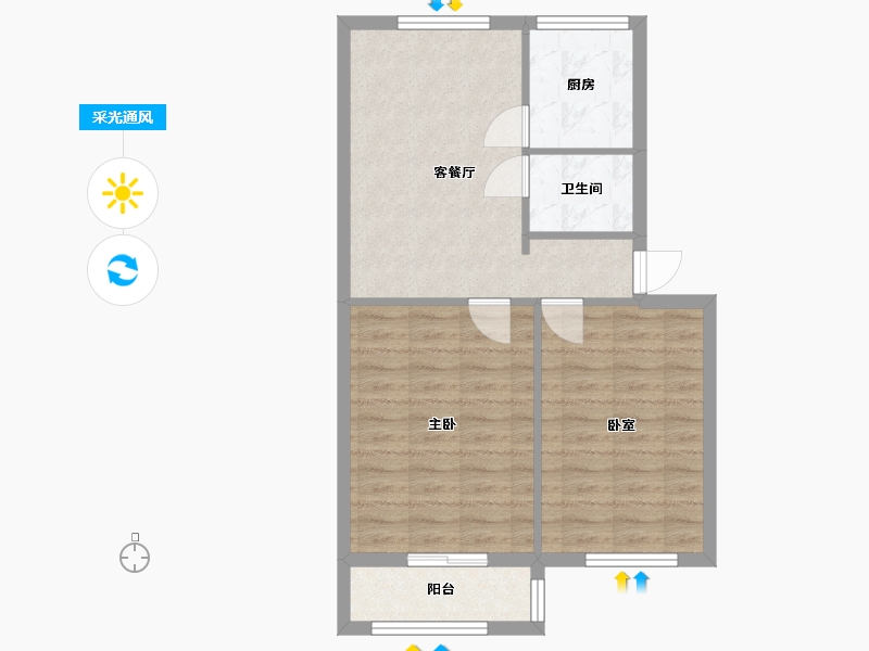 江苏省-常州市-翠竹新村-南区-61.60-户型库-采光通风