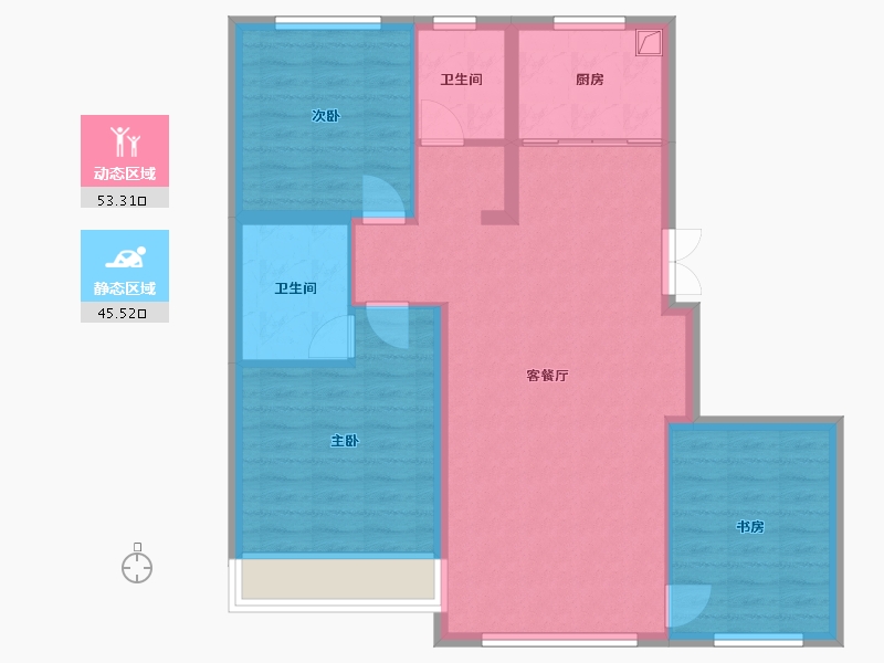 黑龙江省-佳木斯市-伟业中央公园-108.27-户型库-动静分区