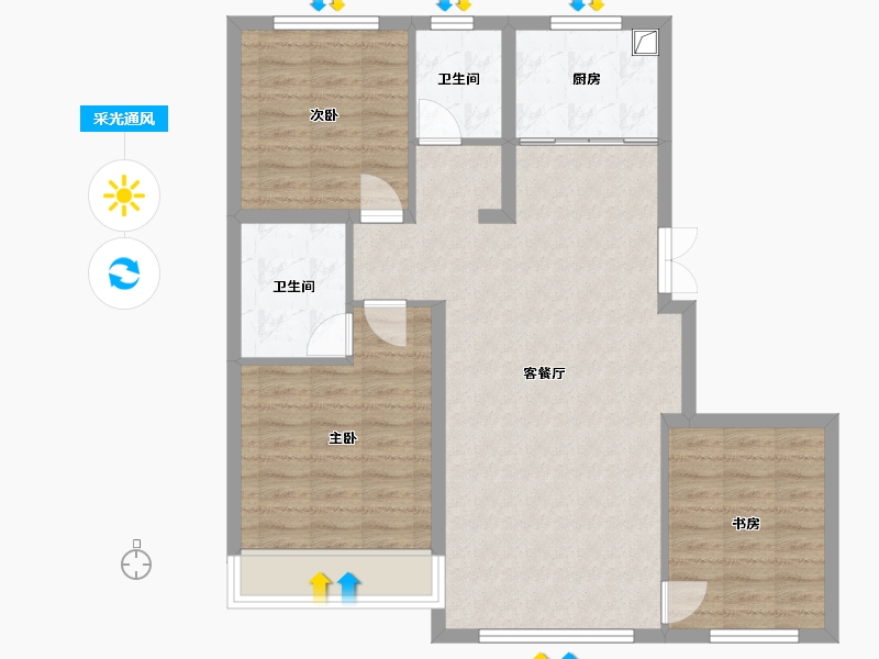 黑龙江省-佳木斯市-伟业中央公园-108.27-户型库-采光通风