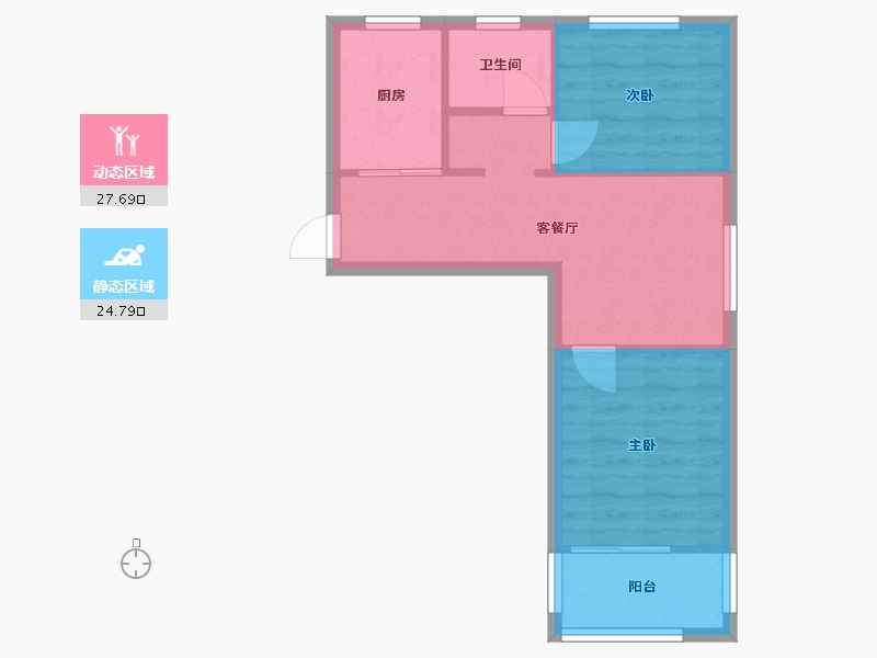 上海-上海市-佘北家园康桂苑-51.39-户型库-动静分区