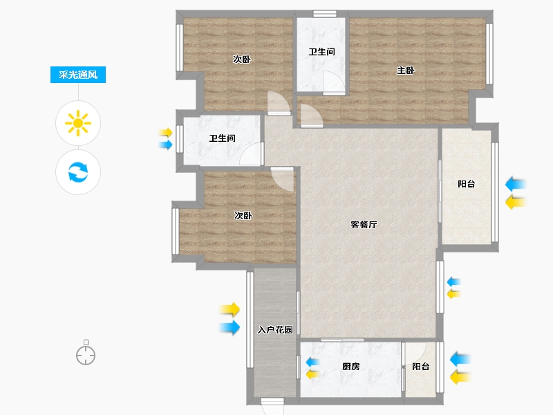 贵州省-遵义市-中建幸福城C区-100.29-户型库-采光通风