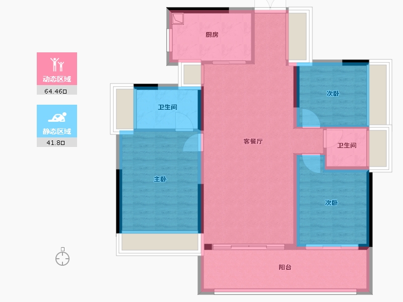 广东省-河源市-华丰国贸金湾-95.20-户型库-动静分区