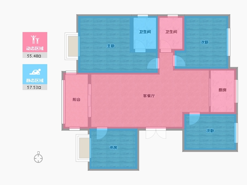 新疆维吾尔自治区-阿克苏地区-奥宇·博士小镇-100.80-户型库-动静分区