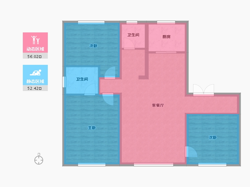 内蒙古自治区-赤峰市-锦山沁水湾-92.00-户型库-动静分区