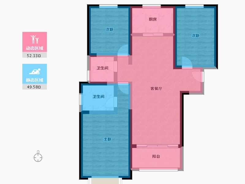 甘肃省-庆阳市-庆尚锦庭小区-107.51-户型库-动静分区