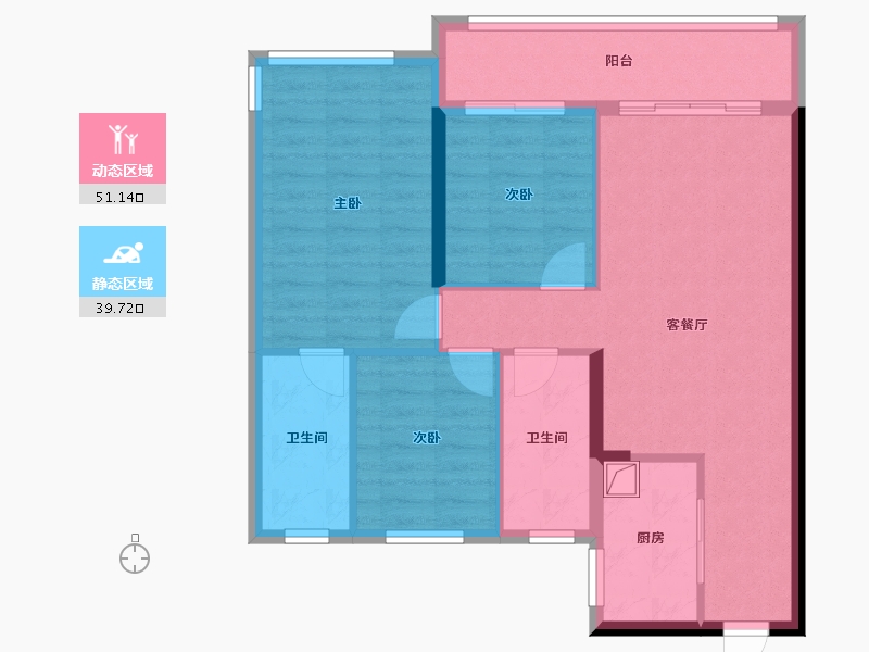 江苏省-苏州市-上城时光-79.86-户型库-动静分区