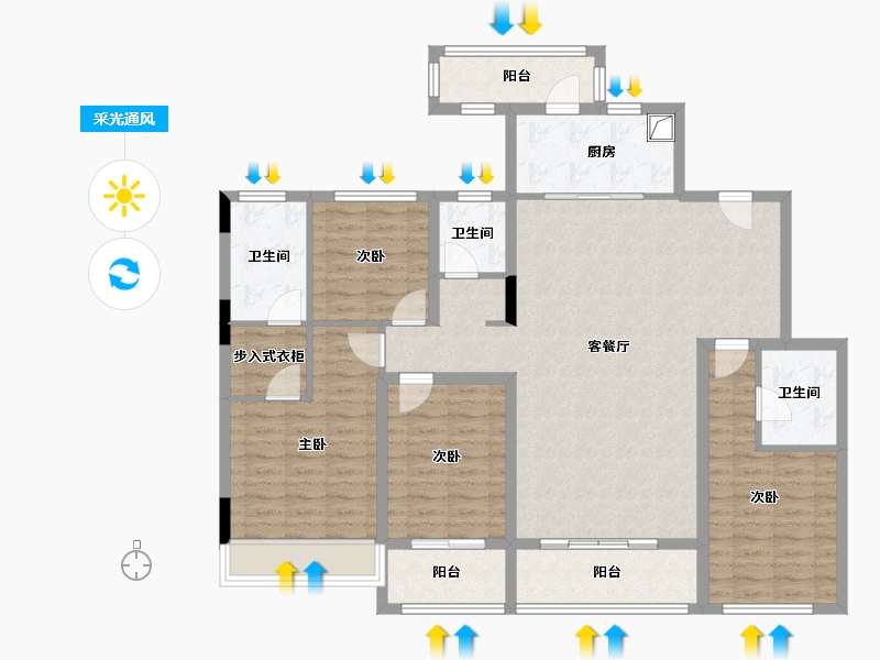 江苏省-连云港市-易居学府-145.00-户型库-采光通风