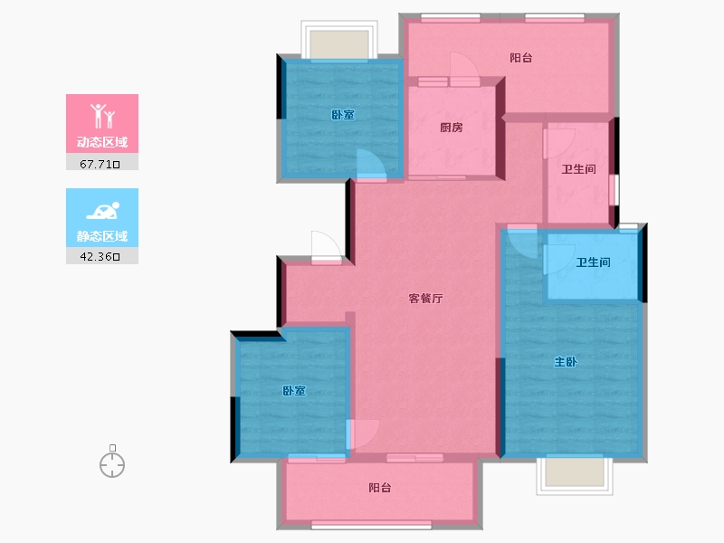 四川省-绵阳市-世茂云锦小区-99.00-户型库-动静分区