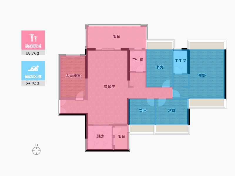 广东省-湛江市-飞鹏万荟世界铂悦-142.37-户型库-动静分区