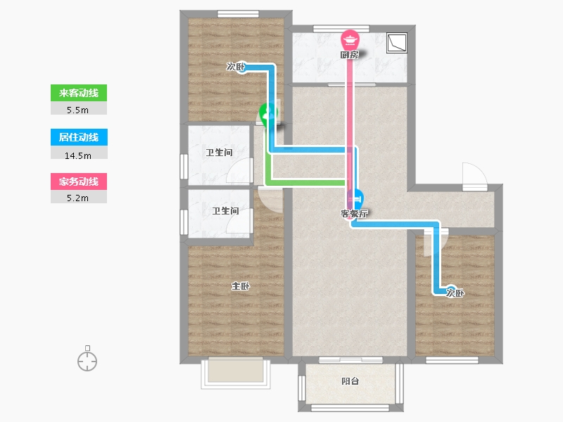 河北省-沧州市-盛达丽景-96.80-户型库-动静线