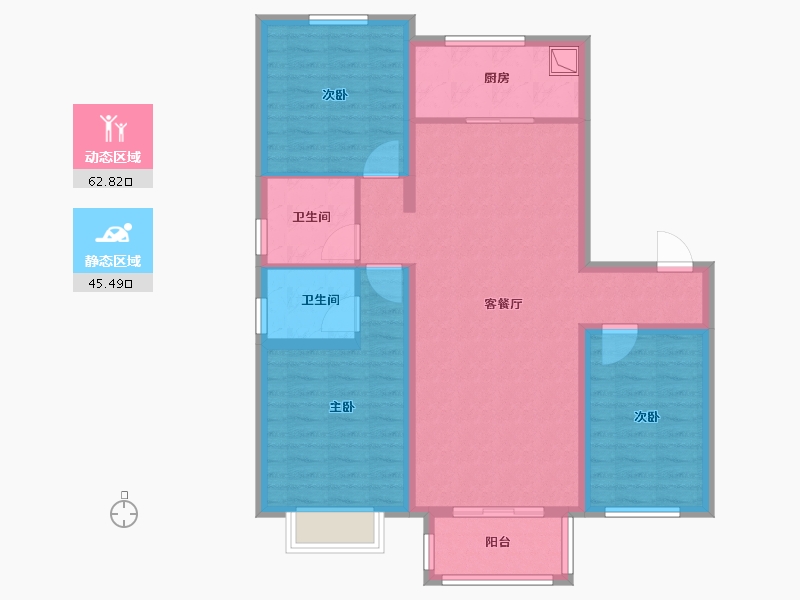 河北省-沧州市-盛达丽景-96.80-户型库-动静分区