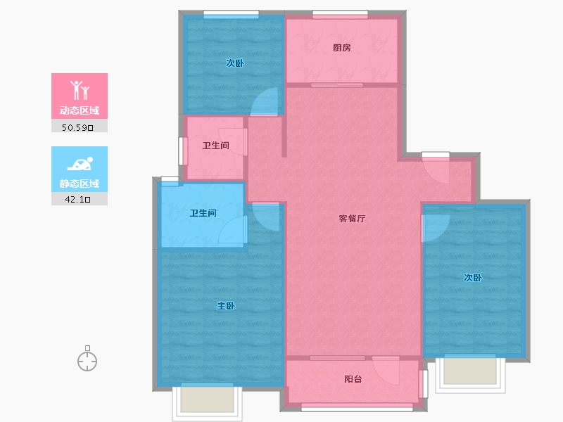 山东省-青岛市-空港澜庭美地-A区-97.68-户型库-动静分区