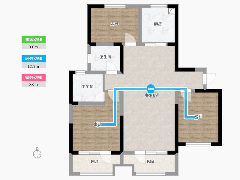 山东省-青岛市-金色蓝庭西区-102.40-户型库-动静线