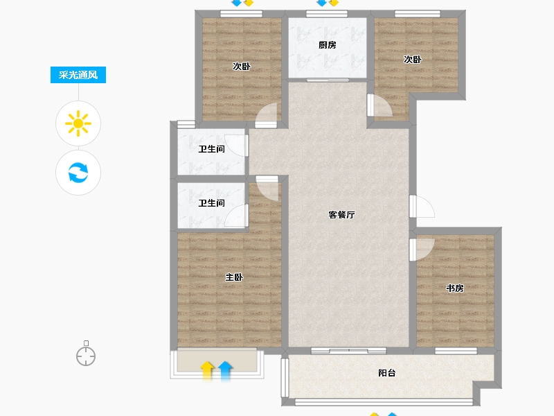 河南省-新乡市-紫宸金城-114.98-户型库-采光通风