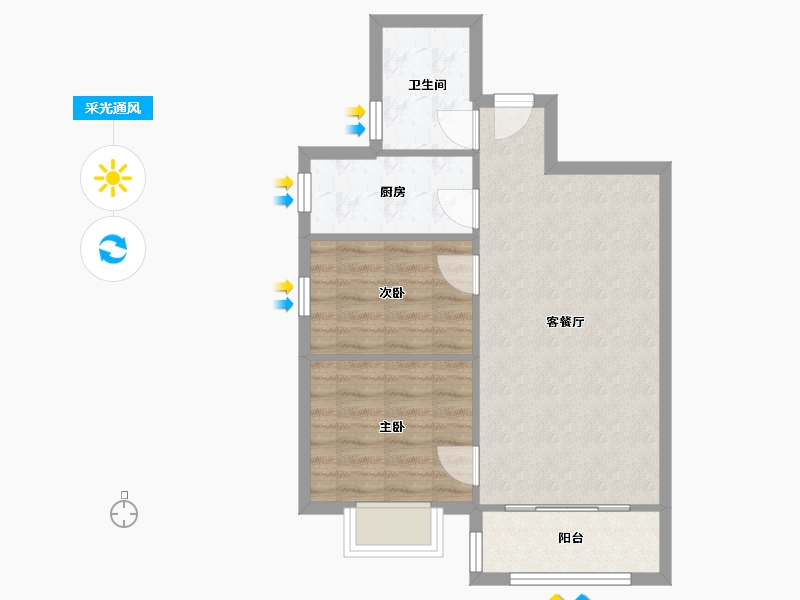 河南省-新乡市-九龙华府-68.00-户型库-采光通风