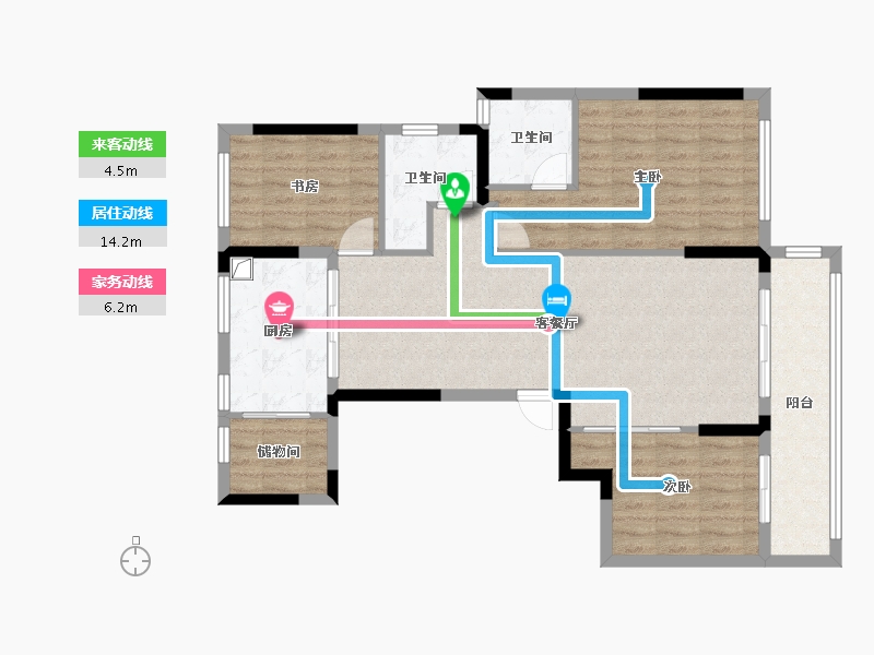 浙江省-绍兴市-云熙望府-102.40-户型库-动静线