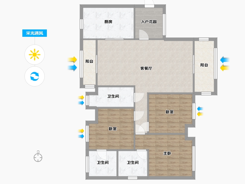 广东省-清远市-凤城郦都-107.60-户型库-采光通风