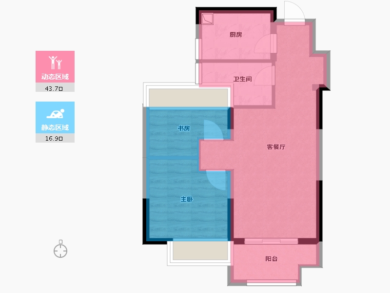 浙江省-嘉兴市-碧桂园枫景尚院-53.60-户型库-动静分区