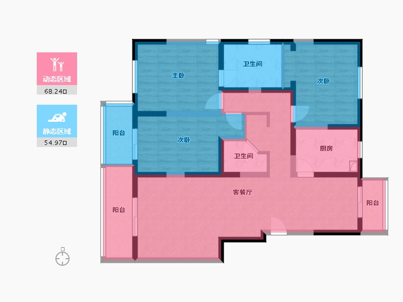 陕西省-西安市-紫薇田园都市-H区-110.24-户型库-动静分区