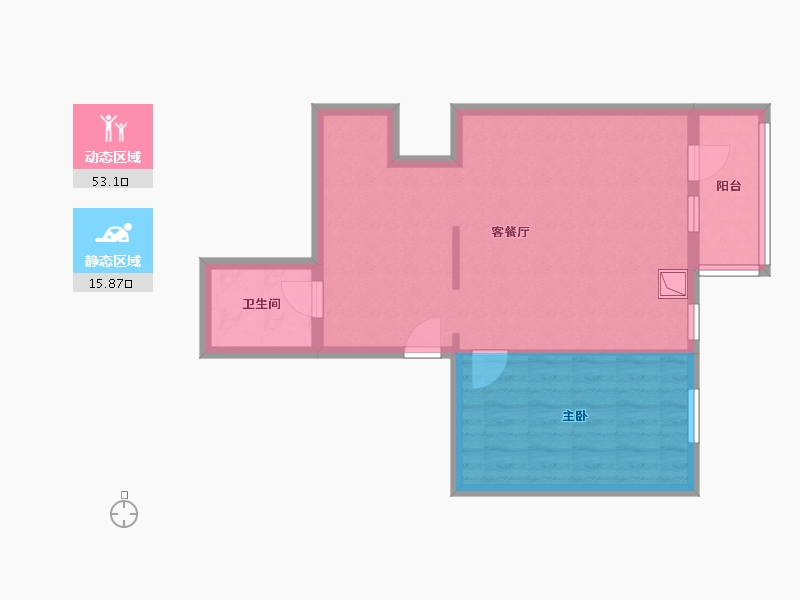 北京-北京市-松榆东里社区-58.00-户型库-动静分区