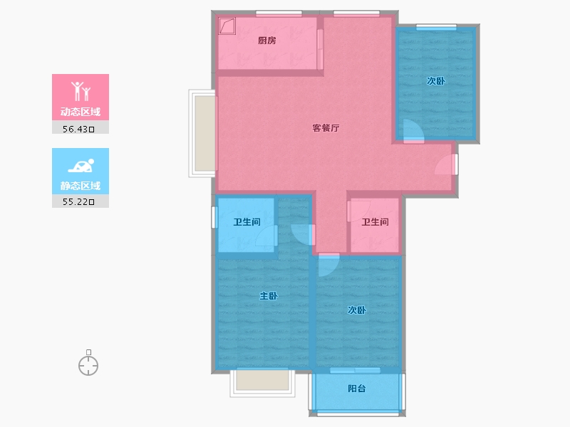 山西省-吕梁市-御庭文苑小区-111.56-户型库-动静分区