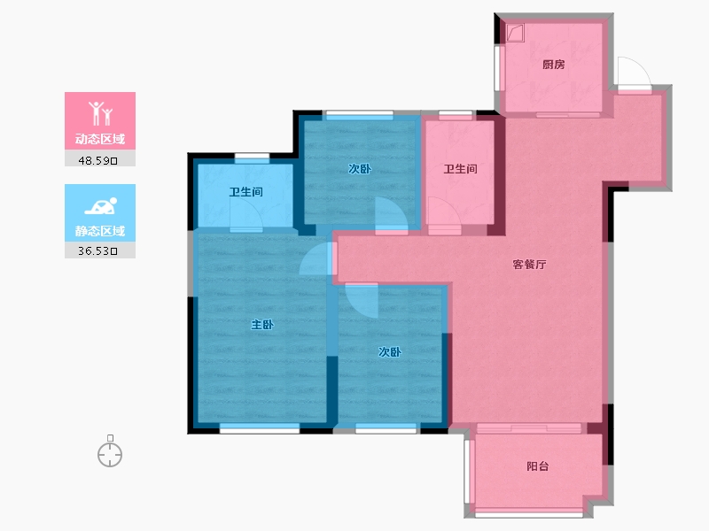 江苏省-苏州市-山湖花园-105.00-户型库-动静分区